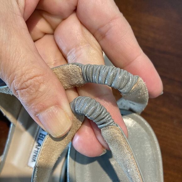 Authentic Manolo Blahnik Grey Sz 39 Sling backs - Picture 15 of 17